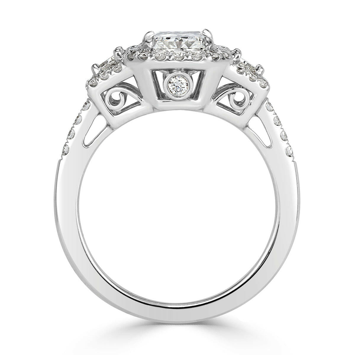 2.50 ct Radiant Cut Diamond 14k White Gold Engagement Ring-Evani Naomi Jewelry