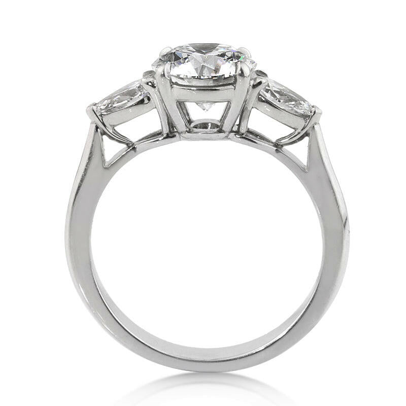2.50 ct Round Brilliant Cut Three Diamond Engagement Ring-Evani Naomi Jewelry