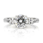 2.50 ct Round Brilliant Cut Three Diamond Engagement Ring-Evani Naomi Jewelry