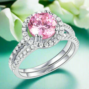 2.60 ct Round-cut Diamond Halo Bridal Set-Evani Naomi Jewelry