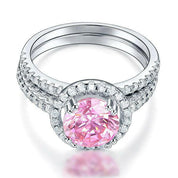 2.60 ct Round-cut Diamond Halo Bridal Set-Evani Naomi Jewelry