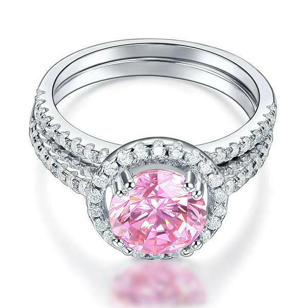 2.60 ct Round-cut Diamond Halo Bridal Set-Evani Naomi Jewelry