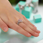 2.60 ct Round-cut Diamond Halo Bridal Set-Evani Naomi Jewelry