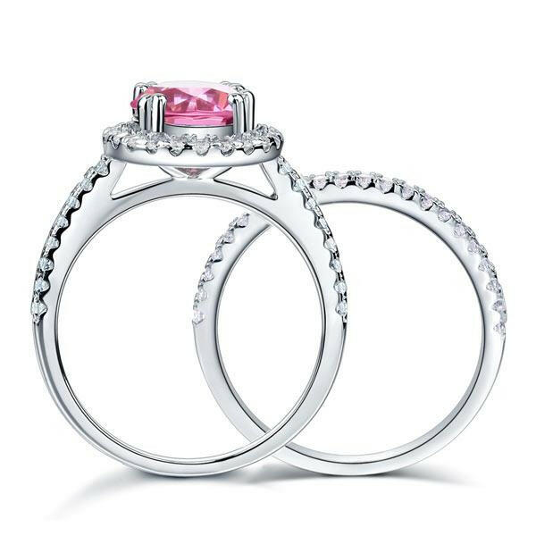 2.60 ct Round-cut Diamond Halo Bridal Set-Evani Naomi Jewelry