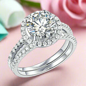 2.60 ct Round-cut Diamond Halo Bridal Set-Evani Naomi Jewelry