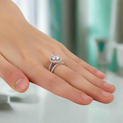 2.60 ct Round-cut Diamond Halo Bridal Set-Evani Naomi Jewelry