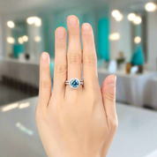 2.60 ct Round-cut Diamond Halo Bridal Set-Evani Naomi Jewelry