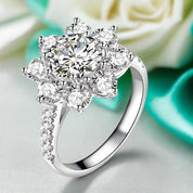 2ct 8mm Sun Flower Diamond Engagement Ring-Evani Naomi Jewelry