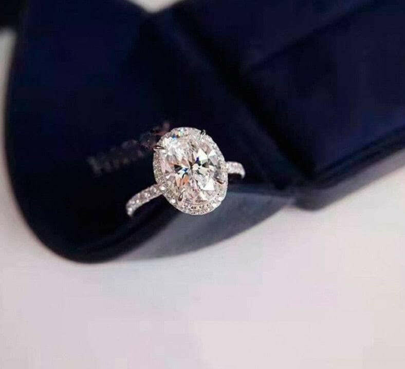 2ct D Color Oval Cut Diamond Engagement Ring-Evani Naomi Jewelry
