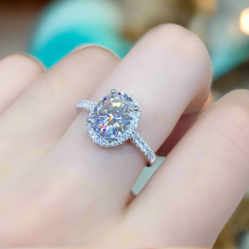 2ct Excellent Oval Cut Sparkling Diamond Engagement Ring-Evani Naomi Jewelry