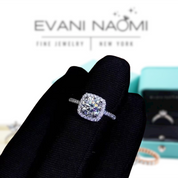 2ct Round Cut Diamond Halo Engagement Ring-Evani Naomi Jewelry