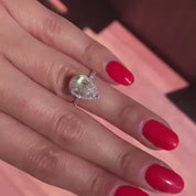 2.2 Ct Pear Cut Halo Diamond Engagement Ring
