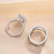 3.0 Ct Halo Radiant Cut Insert Ring Set-Evani Naomi Jewelry