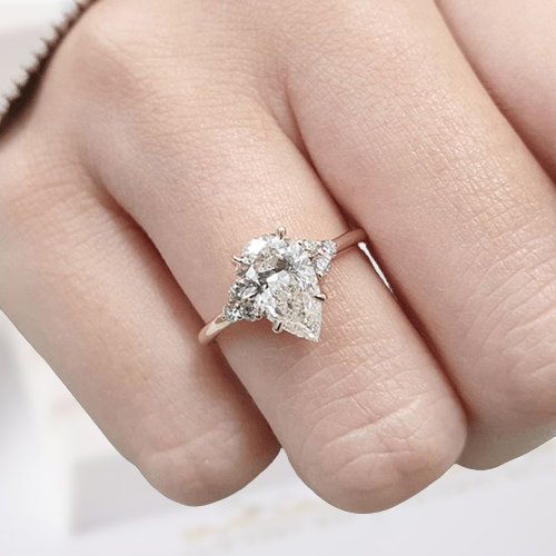 3.0 Ct Pear Cut Diamond Engagement Ring-Evani Naomi Jewelry