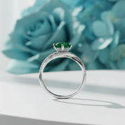 3.0 Ct Round Cut Diamond Twisted Bypass Pave Engagement Ring-Evani Naomi Jewelry