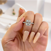 3.0 ct Cushion Cut Diamond Engagement Ring-Evani Naomi Jewelry