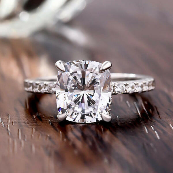 3.0 ct Cushion Cut Diamond Engagement Ring-Evani Naomi Jewelry