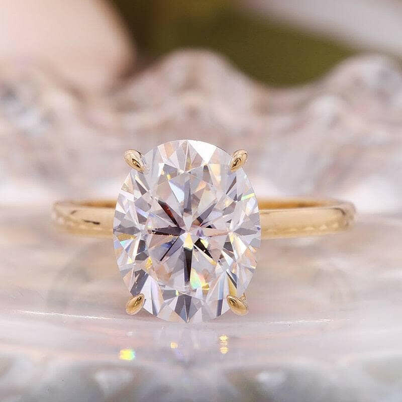 3.0 ct Oval Cut 14k Gold Engagement Ring-Evani Naomi Jewelry