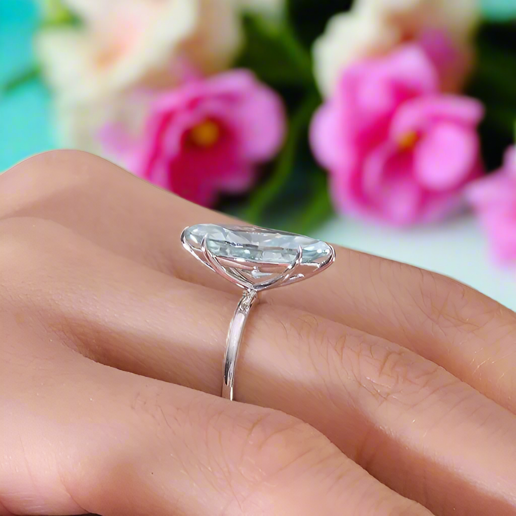 3.0ct Marquise Brilliant Cut Diamond Halo Engagement Ring-Evani Naomi Jewelry