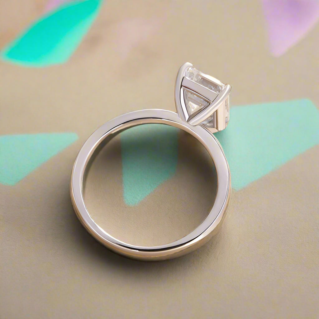 3.3 Ct Classic Emerald Cut Engagement Ring-Evani Naomi Jewelry