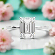 3.3 Ct Classic Emerald Cut Engagement Ring-Evani Naomi Jewelry