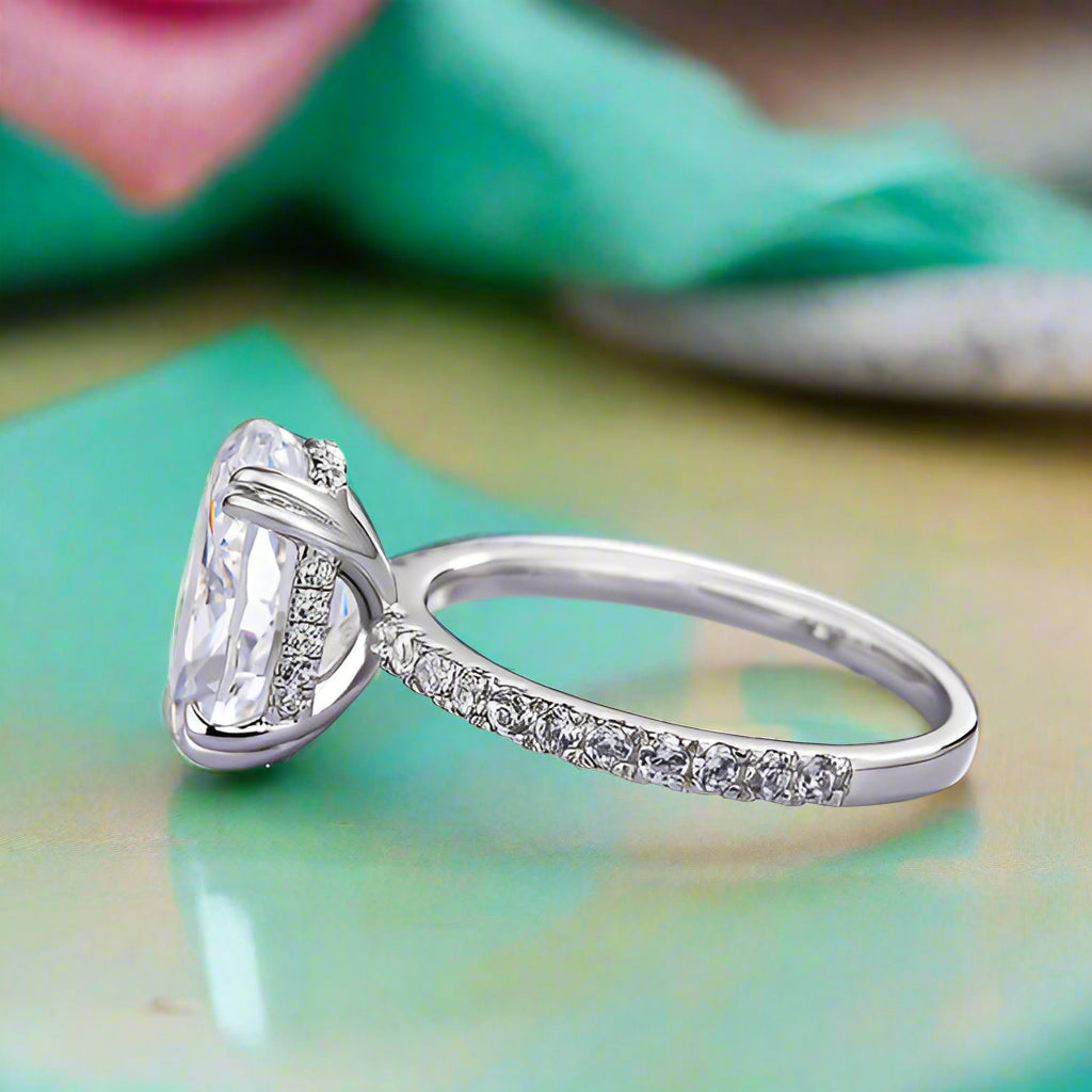 3.5 Ct Oval Cut Diamond Engagement Ring-Evani Naomi Jewelry