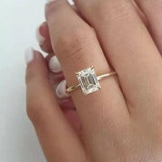 3.5 Ct Yellow Gold Emerald Cut Solitaire Engagement Ring-Evani Naomi Jewelry