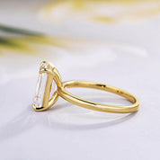 3.5 Ct Yellow Gold Emerald Cut Solitaire Engagement Ring-Evani Naomi Jewelry
