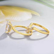3.5 ct Oval Cut Solitaire Yellow Gold Wedding Set-Evani Naomi Jewelry