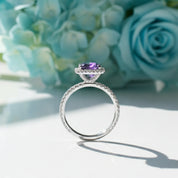 3.50 ct Cushion Cut Diamond Halo Engagement Ring-Evani Naomi Jewelry