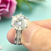 3ct High Crown Diamond Wedding Ring-Evani Naomi Jewelry