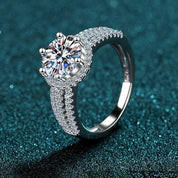 3ct Round Brilliant Cut Diamond Halo Engagement Ring-Evani Naomi Jewelry