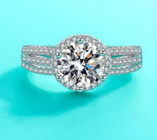 3ct Round Brilliant Cut Diamond Halo Engagement Ring-Evani Naomi Jewelry