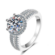 3ct Round Brilliant Cut Diamond Halo Engagement Ring-Evani Naomi Jewelry