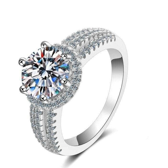 3ct Round Brilliant Cut Diamond Halo Engagement Ring-Evani Naomi Jewelry