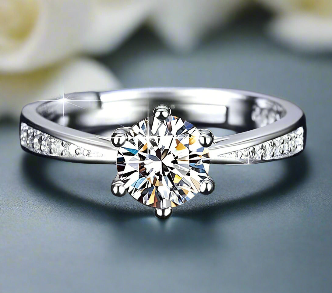 3ct Round Brilliant Diamond Engagement Ring-Evani Naomi Jewelry