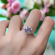 3ct Round Cut Crackling Diamond Engagement Ring-Evani Naomi Jewelry