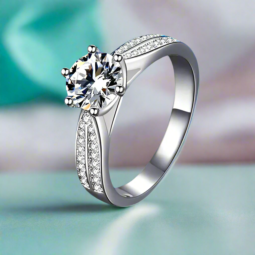 3ct Round Diamond Wedding Ring-Evani Naomi Jewelry