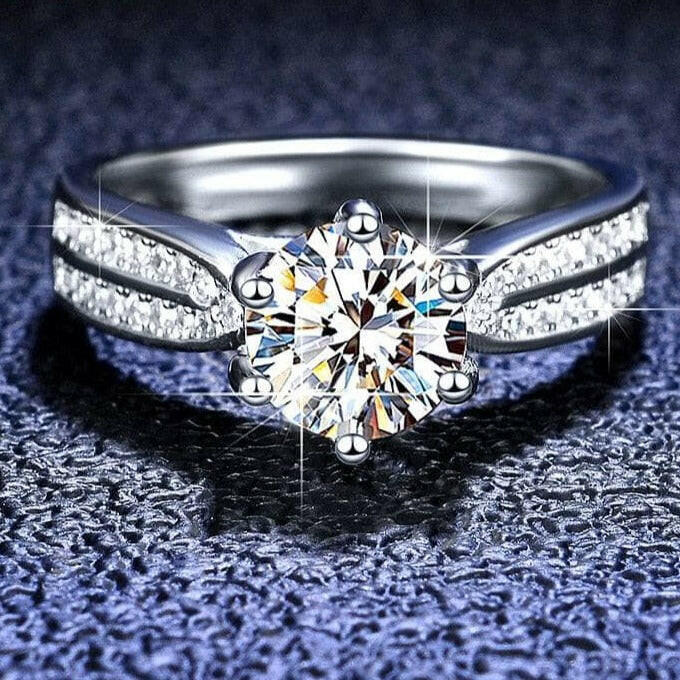 3ct Round Diamond Wedding Ring-Evani Naomi Jewelry