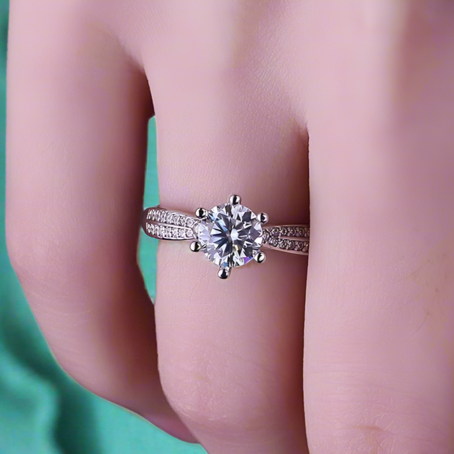 3ct Round Diamond Wedding Ring-Evani Naomi Jewelry