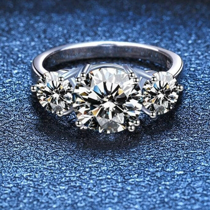 3ct Three Stone Diamond Wedding Ring-Evani Naomi Jewelry