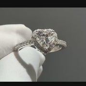 2.0 Ct Heart Cut Halo Engagement Ring