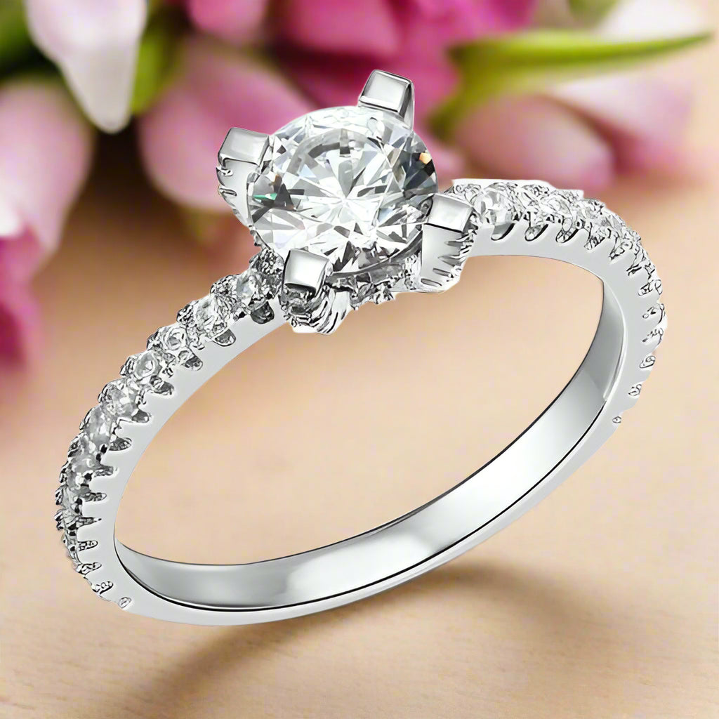 4-Prong 1.00 ct Round Diamond Engagement Ring-Evani Naomi Jewelry
