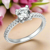 4-Prong 1.00 ct Round Diamond Engagement Ring-Evani Naomi Jewelry