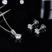 4-Prong Round Diamond Solitaire Jewelry Set-Evani Naomi Jewelry