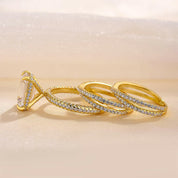 4.0 Ct Emerald Cut 3PC Wedding Set-Evani Naomi Jewelry