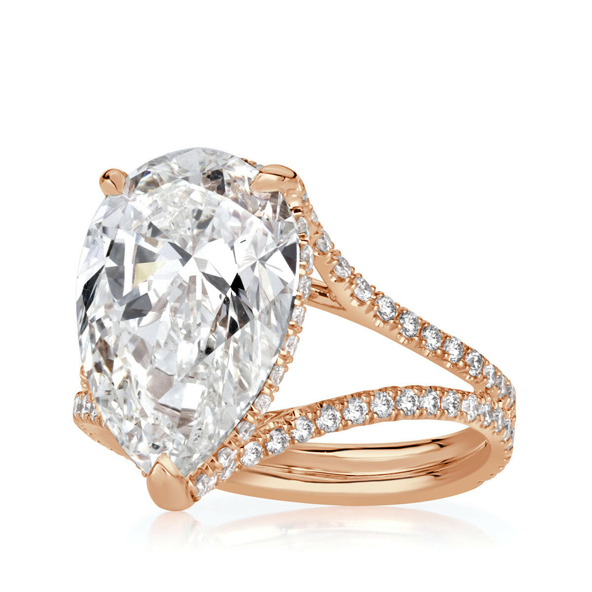 4.50 ct Pear Shaped Diamond 14k Rose Gold Engagement Ring-Evani Naomi Jewelry