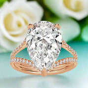 4.50 ct Pear Shaped Diamond 14k Rose Gold Engagement Ring-Evani Naomi Jewelry