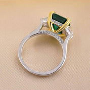 4.5ct Asscher Cut Diamond Three Stone Engagement Ring-Evani Naomi Jewelry