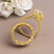 5.0 ct Oval-Cut Yellow Gold Wedding Set-Evani Naomi Jewelry